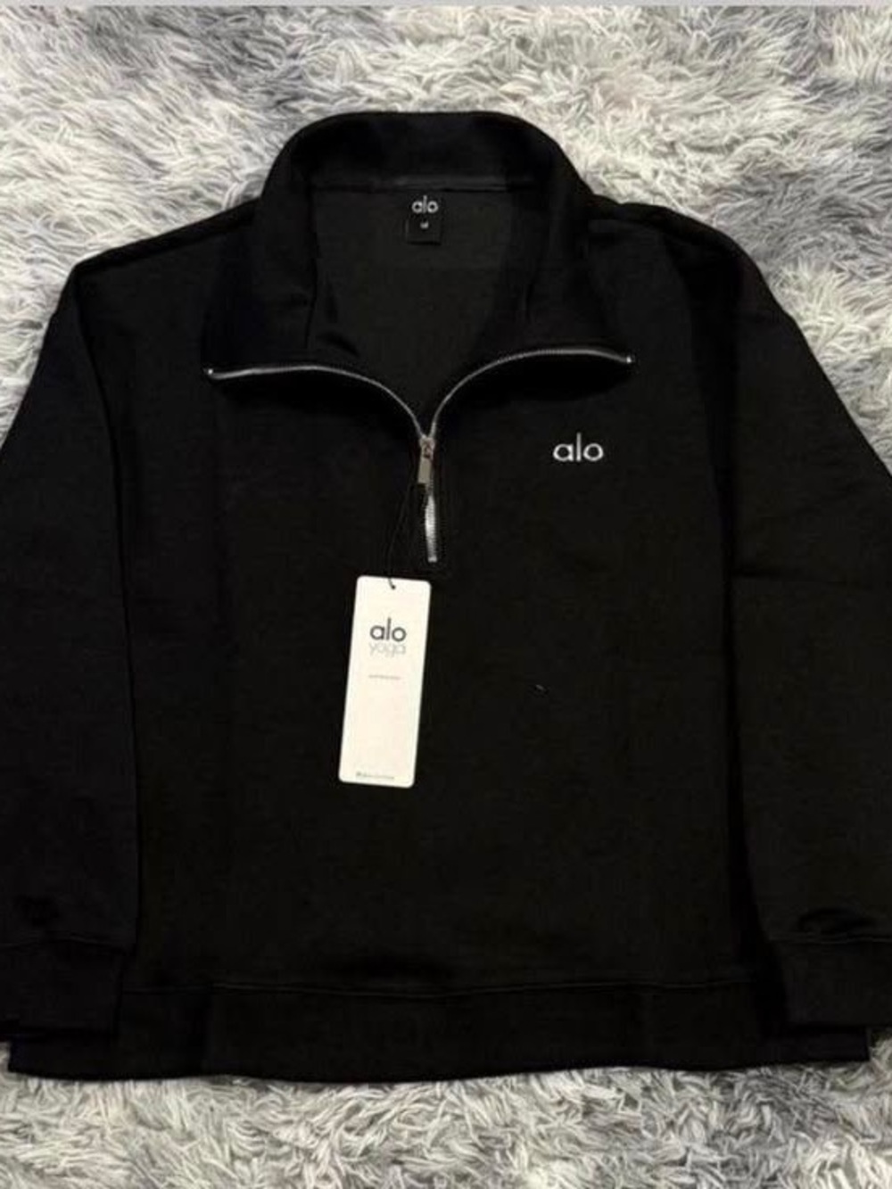 ALO Yoga Men's Black Half-Zip Pullover Sweater